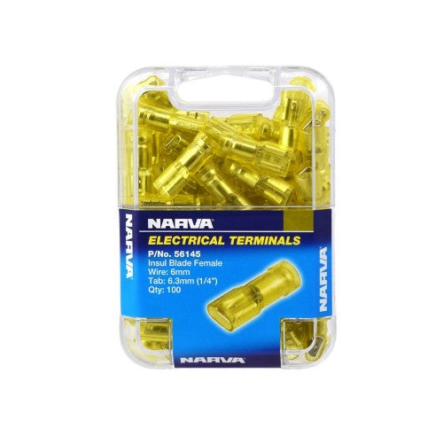 Female Blade Terminal - 6.3 X 0.8mm (Yellow - 100 Pack)