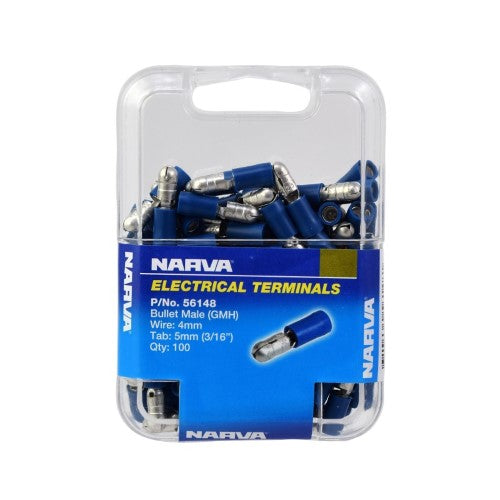 Male Bullet Terminal - 5.0mm (Blue - 100 Pack)