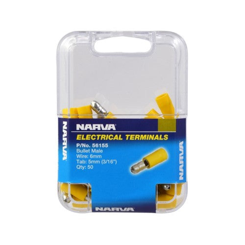 Male Bullet Terminal - 5.0mm (Yellow - 50 Pack)