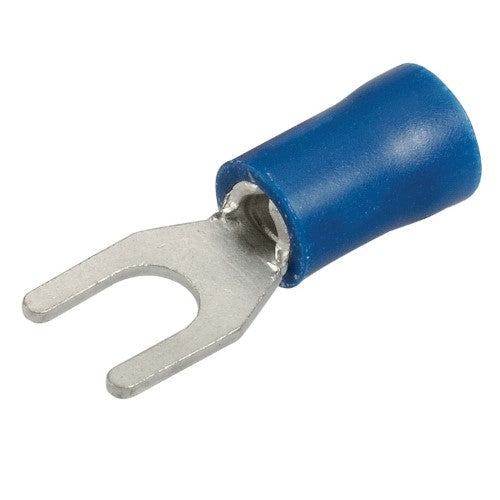 Spade Terminal - 4.3mm (Blue - 100 Pack)