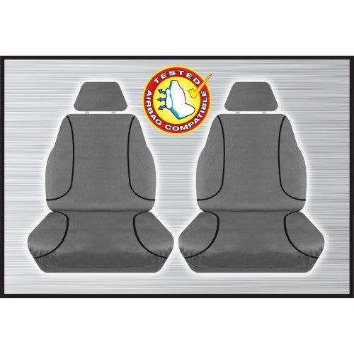 GREY CANVAS FRONT SEAT COVER PAIR - TRITON 2015 ONWARD