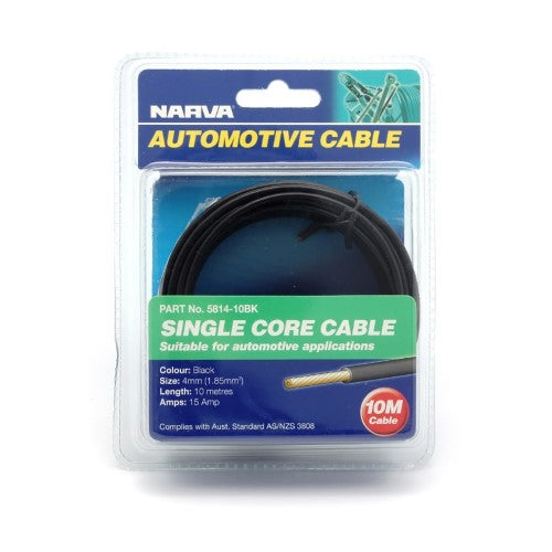 15a 4mm Black Single Core Cable (10m)