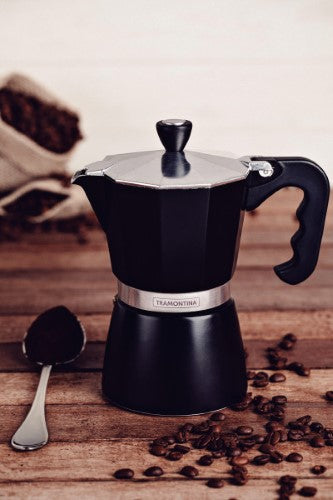 Italian Espresso Coffee Maker Black 320ml, 6 Cup - Tramontina