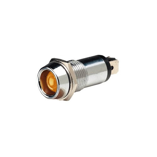 12 Volt Chrome Pilot Lamp With Amber Led