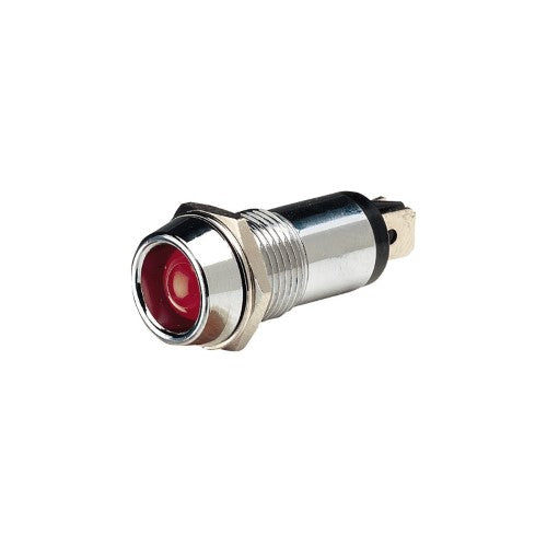 12 Volt Chrome Pilot Lamp With Red Led