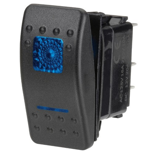 12 Volt Illuminated Off / On Sealed Rocker Switch (Blue)