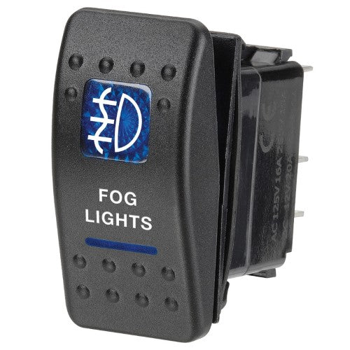 12 Volt Illuminated Off  / On Sealed Rocker Switch With 'Fog Lights'