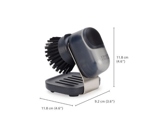 SinkTech Soap-dispensing palm brush with stainless-steel  storage stand - Joseph Joseph