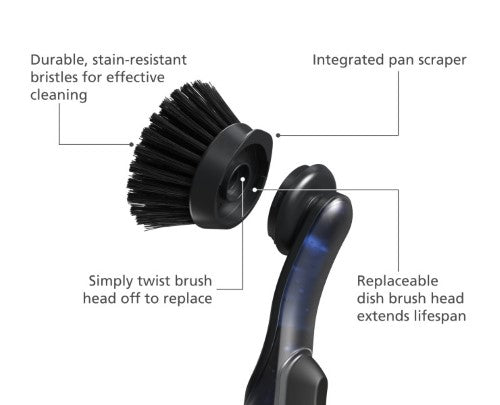 SinkTech Soap-dispensing dish brush with replacement head - Joseph Joseph