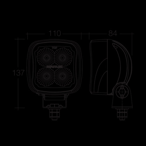 Narva - W/Lamp Led 9-64v Square 1200lm
