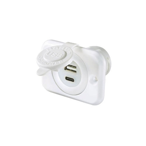 USB A / USB C SINGLE SOCKET WHITE