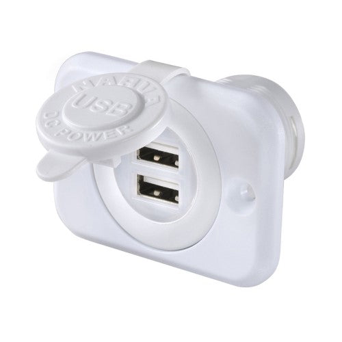 White Dual Usb Socket Pk25