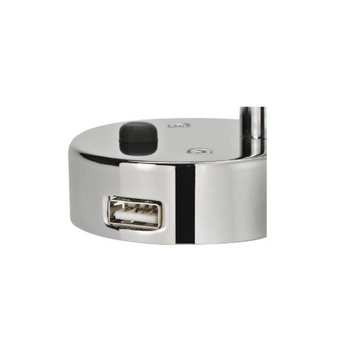 12V INTERIOR LAMP W TOUCH SWITCH AND 2A USB SOCKET SILVER