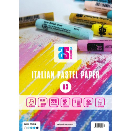 Art Spectrum Assorted Blues 220gsm 15 Sheet Pastel Pads- A3
