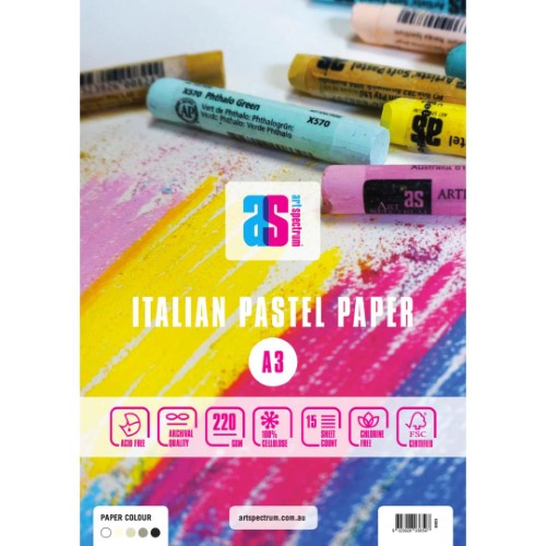Art Spectrum Assorted Greys 220gsm 15 Sheet Pastel Pads- A3