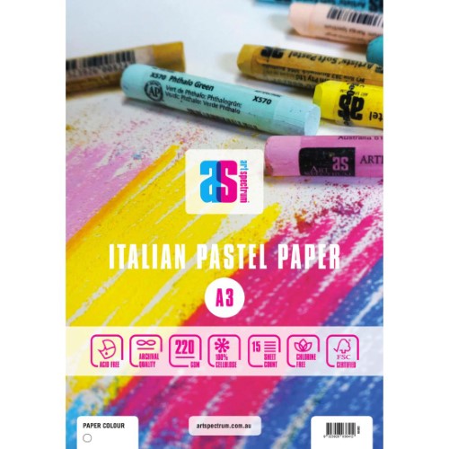 Art Spectrum White 220gsm 15 Sheet Pastel Pads- A3