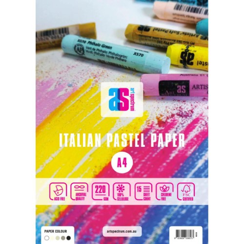 Art Spectrum Assorted Greys 220gsm 15 Sheet Pastel Pads - A4