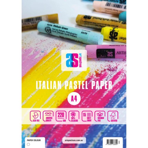 Art Spectrum White 220gsm 15 Sheet Pastel Pads - A4