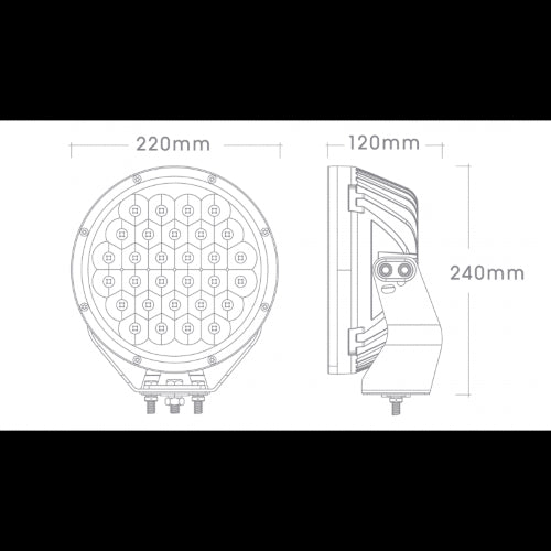 BIG RED - 12/24V 9IN 150W 15000L SINGLE LED DRIVING LIGHT