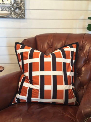 Snugg & Co. Cushion Cover - Printed Cushion Cover - Orange Velvet