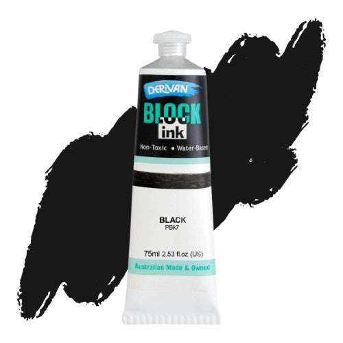 Derivan 75ml Block Inks BLACK