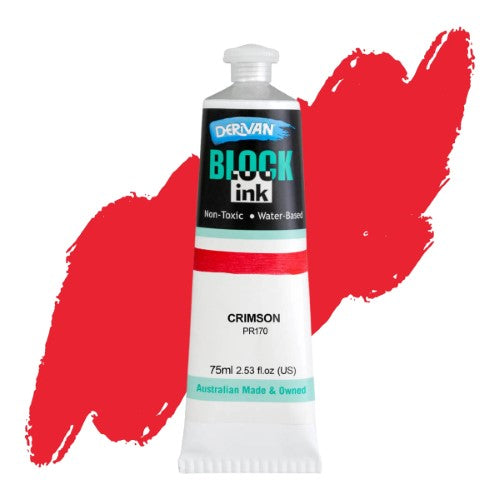 Derivan 75ml Block Inks CRIMSON