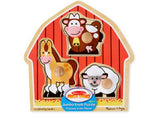 Melissa & Doug - Barn Animals Knob Puzzle - 3pc