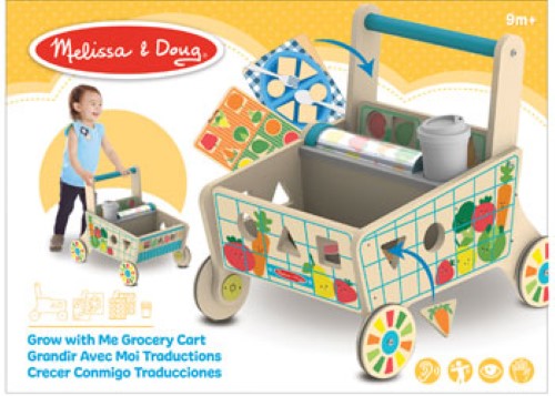 Melissa & Doug - Wooden Grow with Me Grocery Cart