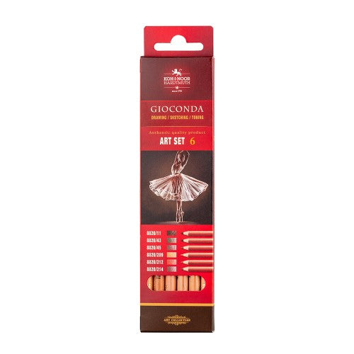Koh-I-Noor Gioconda Earthtone Pastel Pencils Set of 6