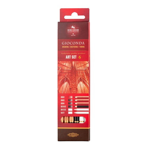 Koh-I-Noor Gioconda Pencils & Blender Set of 5 WHITE