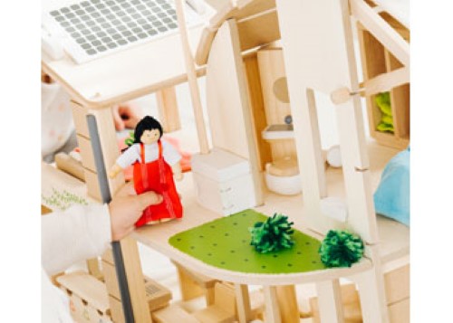 PlanToys Green Dollhouse with Furniture