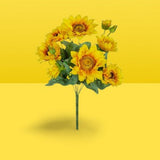 Decorative - Yellow Sunflower Stems 9 Heads