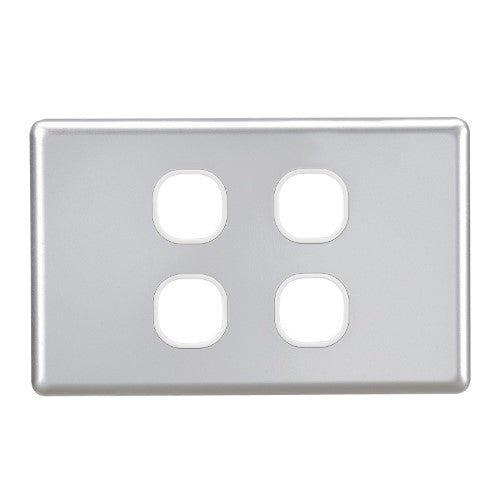 4 GANG BLANK SWITCH SILVER