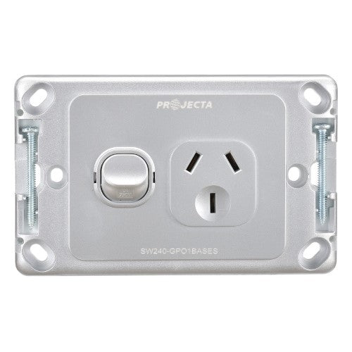 SINGLE GPO 240V 10A SILVERBASE