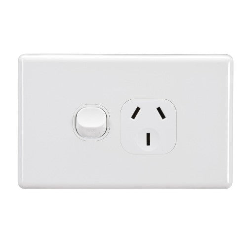 SINGLE GPO 240V 10A WHITE (10)
