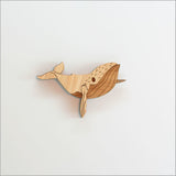 Magnet - Whale NZ Rimu and Bamboo Veneer (9 x 2.5cm)