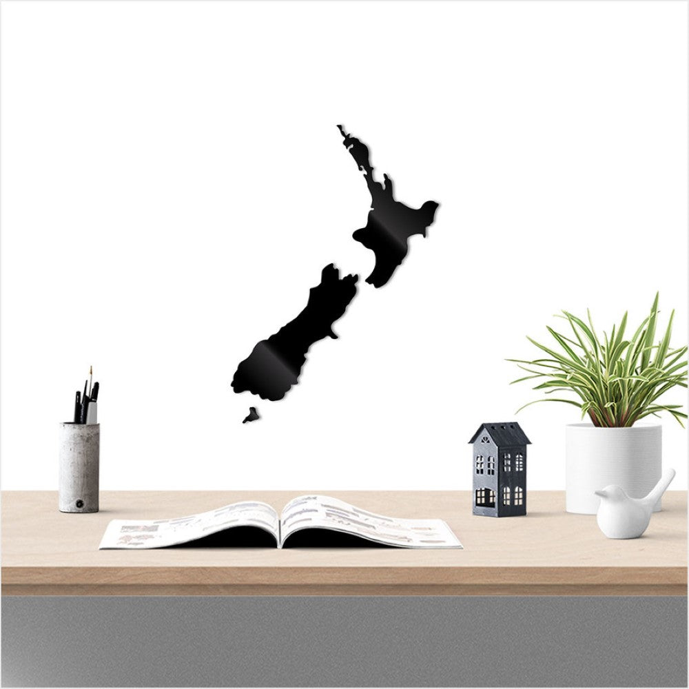 Wall Art - Small NZ Black ACM NZ Map (39W x 55cmH)