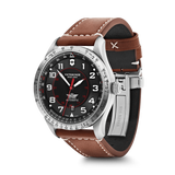 Watch - VICTORINOX Airboss Mechanical 42mm Brown Leather Strap Black Dial