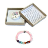 Chakra Bracelet - Rose Quartz with Tree of Life Bead