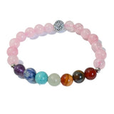Chakra Bracelet - Rose Quartz with Tree of Life Bead