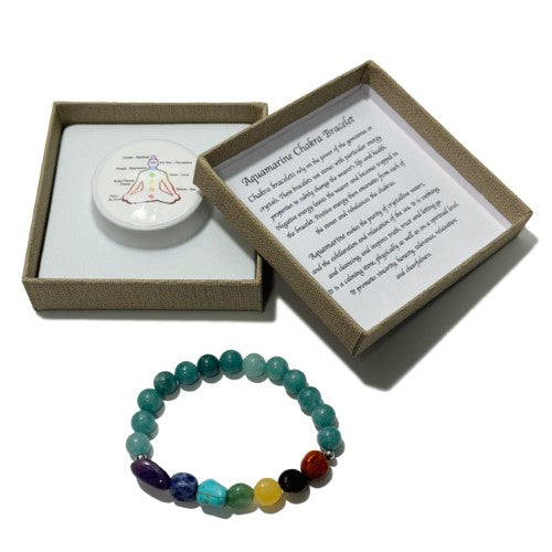 Chakra Bracelet - Tumblestones Aquamarine