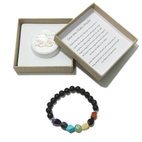 Chakra Bracelet - Tumblestones Lava stone