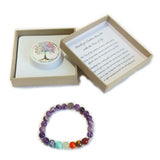 Chakra Bracelet - Amethyst & Tree of Life Bead