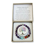 Chakra Bracelet - Amethyst & Tree of Life Bead