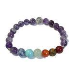 Chakra Bracelet - Amethyst & Tree of Life Bead