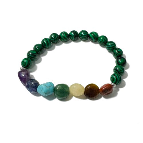Chakra Bracelet - Tumblestones Malachite