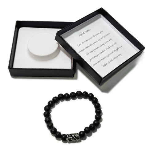 Men's Bracelet - Lava stone & Celtic Sword Bead