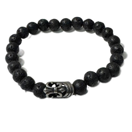 Men's Bracelet - Lava stone & Celtic Sword Bead