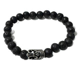 Men's Bracelet - Lava stone & Celtic Sword Bead