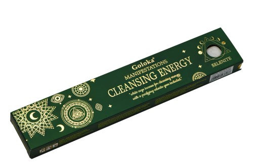 Incense - Goloka  Cleansing Energy- White Sage with Selenite  (12 Packs)